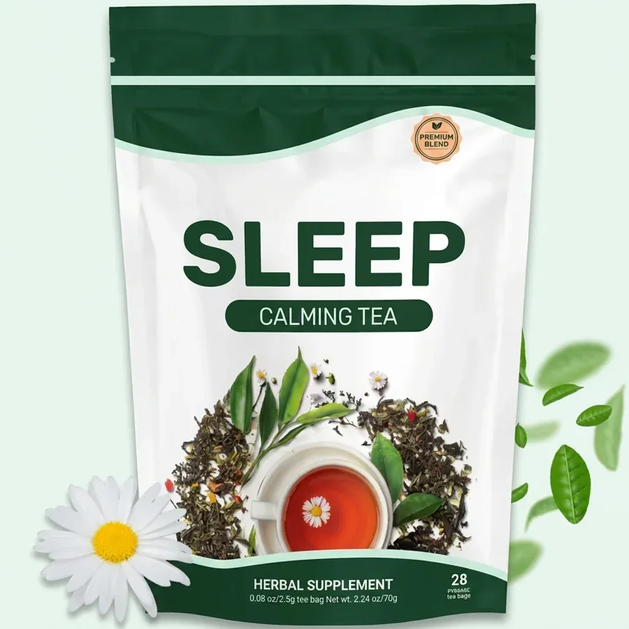 Zak Sipeva Sleep van voren gezien, met een kamillebloem ernaast